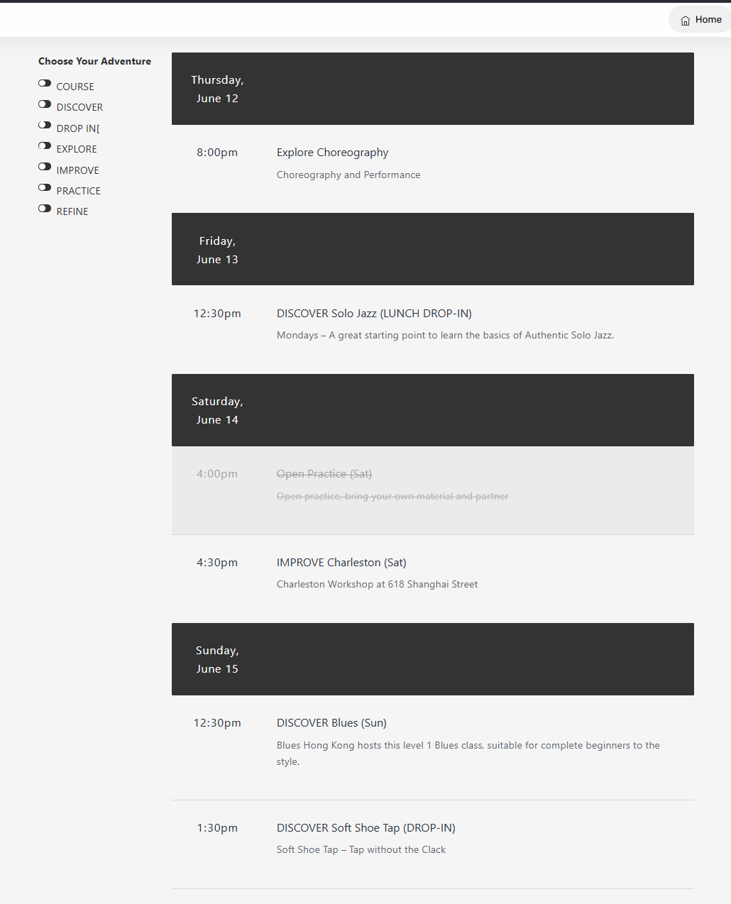 Classes Filter